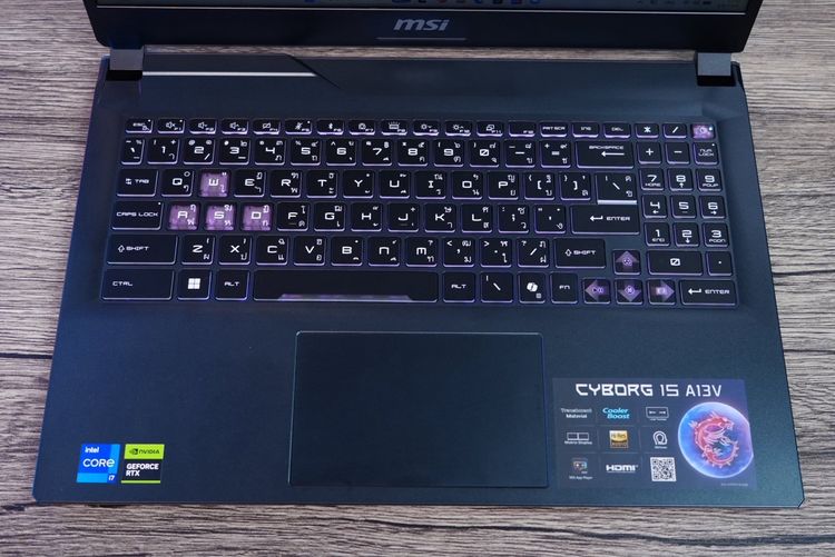 MSI Cyborg 15 i7-13620H RTX4050(6GB) Ram16 SSD512GB จอ15.6 FHD 144Hz เกมมิ่งสเปคสูง คีย์บอร์ดไฟ เครื่องสวย ครบกล่องพร้อมประกันศูนย์ เพียง 28 รูปที่ 5