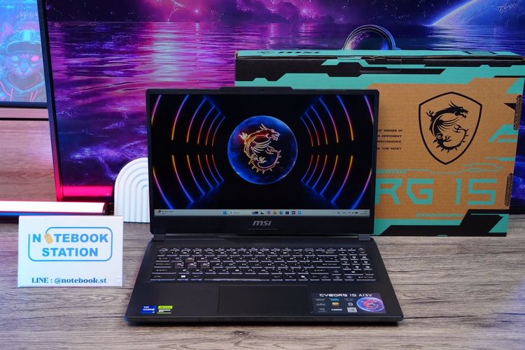 MSI Cyborg 15 i7-13620H RTX4050(6GB) Ram16 SSD512GB จอ15.6 FHD 144Hz เกมมิ่งสเปคสูง คีย์บอร์ดไฟ เครื่องสวย ครบกล่องพร้อมประกันศูนย์ เพียง 28 รูปที่ 2
