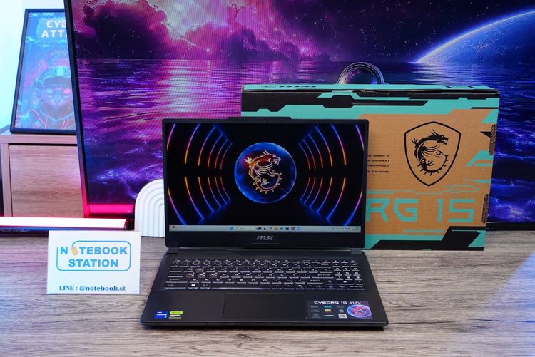 รุ่นอื่น ๆ วินโดว์ 16 กิกะไบต์ ใช่ MSI Cyborg 15 i7-13620H RTX4050(6GB) Ram16 SSD512GB จอ15.6 FHD 144Hz เกมมิ่งสเปคสูง คีย์บอร์ดไฟ เครื่องสวย ครบกล่องพร้อมประกันศูนย์ เพียง 28