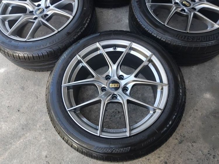 18" BBS ขอบ 18 5 รู 114 สีไฮเปอร์ Black พร้อมยาง Bridgestone ปลายปี 21