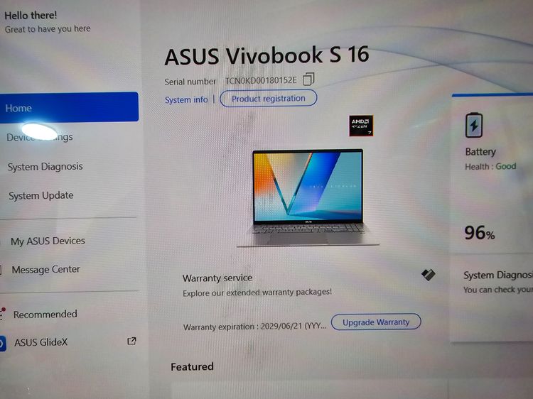 VivoBook S16 Oled Ryzen5 220+ Readeon 740M+Ram16ddr5+ssd512 เครื่องสวย เครื่อง 1 เดือน รูปที่ 8