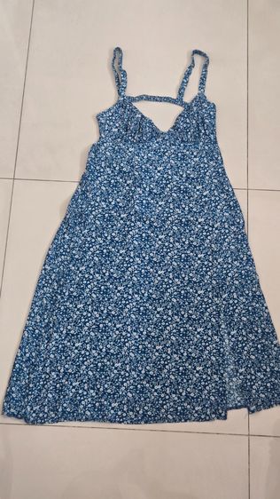 Princess Polly Georgia Print Open Back mini Dress Blue floral Pattern