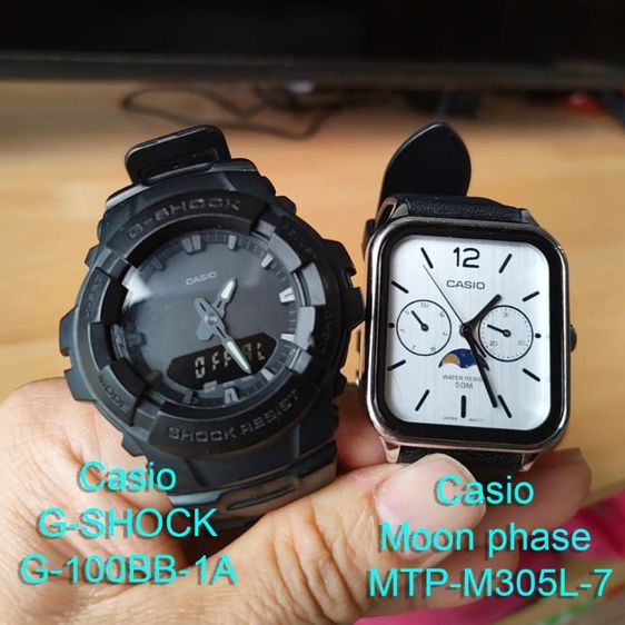 ดำ Used Casio G-SHOCK G-100BB G100BB Casio Moon phase MTP-M305L MTPM305L