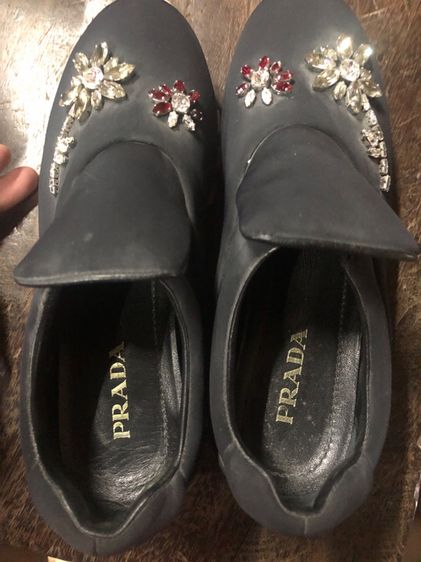 รองเท้า Prada Neoprene Crystal Embellished Slip On