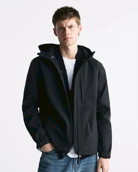 เสื้อแจ็คเก็ตสีดำ Zara ของแท้จากอังกฤษ รุ่น dnwr (Zara Denimwear)  มีฮู้ด รูปที่ 10