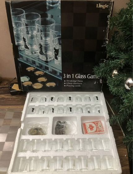 3 in 1 Glass game หมากรุก