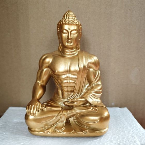 พระนักกล้าม เรซิ่น สูง 14cm. กว้าง12cm