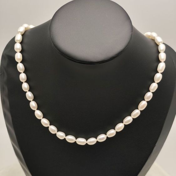 🔖สร้อยไข่มุกแท้ (Freshwater Pearl) ทรงรี เกรดสวยมาก งานจากญี่ปุ่น รูปที่ 7