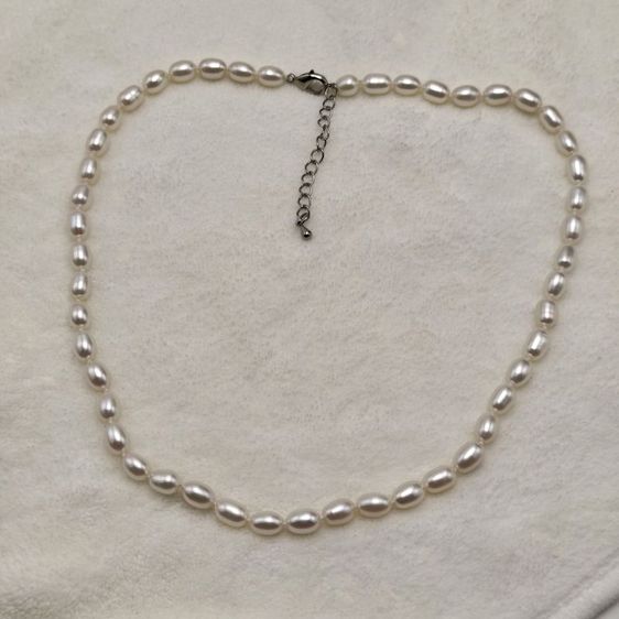 🔖สร้อยไข่มุกแท้ (Freshwater Pearl) ทรงรี เกรดสวยมาก งานจากญี่ปุ่น รูปที่ 5