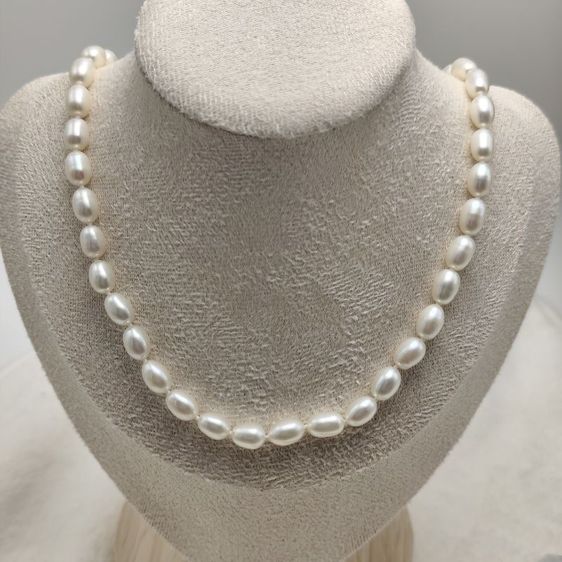 🔖สร้อยไข่มุกแท้ (Freshwater Pearl) ทรงรี เกรดสวยมาก งานจากญี่ปุ่น รูปที่ 8