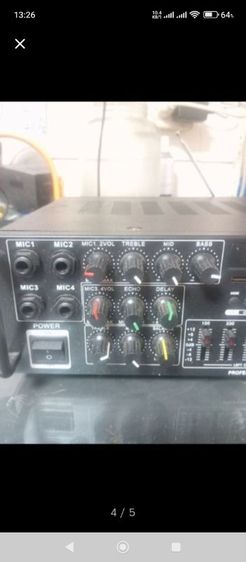 เพาเวอร์แอมป์ 400*400W RMS สภาพใหม่มาก มีบลูทูธในตัว รองรับไมค์ได้ 4ตัว รูปที่ 4