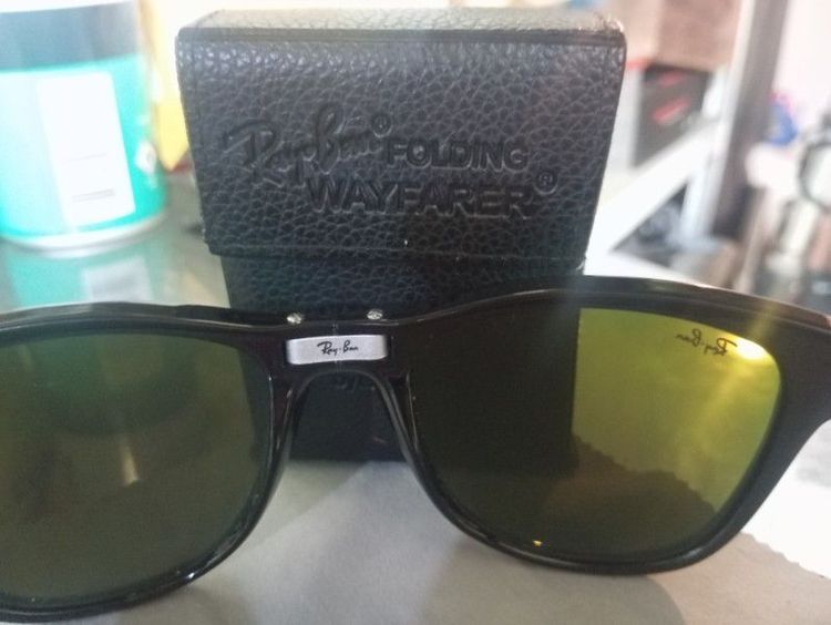 แว่น Ray Ban Wayfater Folding พับได้ รุ่นRB4105 ขนาด 54/18 สีเลนส์เป็นเลนส์ปรอทฟ้า สภาพใหม่ไร้ตำหนิ อุปกรณ์มีตามรูป รูปที่ 8