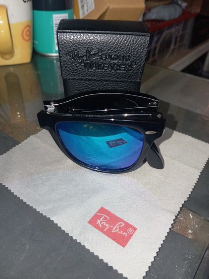 แว่น Ray Ban Wayfater Folding พับได้ รุ่นRB4105 ขนาด 54/18 สีเลนส์เป็นเลนส์ปรอทฟ้า สภาพใหม่ไร้ตำหนิ อุปกรณ์มีตามรูป รูปที่ 4