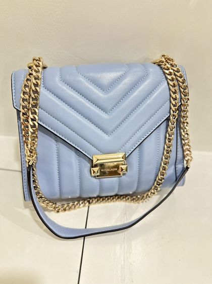 หนังแท้ หญิง ฟ้า กระเป๋าสะพาย Michael Kors Whitney medium แท้ มือสอง