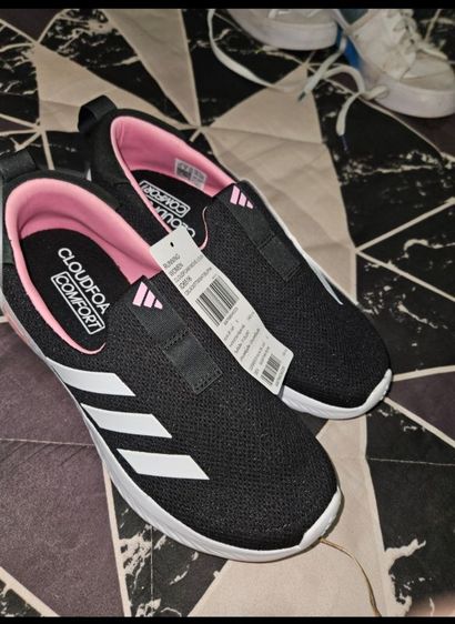 รองเท้าผ้าใบ ผ้า UK 6 | EU 39 1/3 | US 7.5 ดำ รองเท้า Adidas Cloudfoam Move Lounger ไซส์ 7.5 มือสองสภาพดีมาก