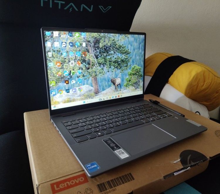 วินโดว์ 16 กิกะไบต์ USB ใช่ ขายโน๊ตบุ๊คจอพับได้ 14 นิ้ว Lenovo IdeaPad 5I 2in1