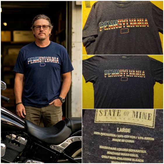 ⚫เสื้อยืด Pennsylvania🇺🇸 •State Of Mine [L] สภาพ 95% พร้อมส่ง💯