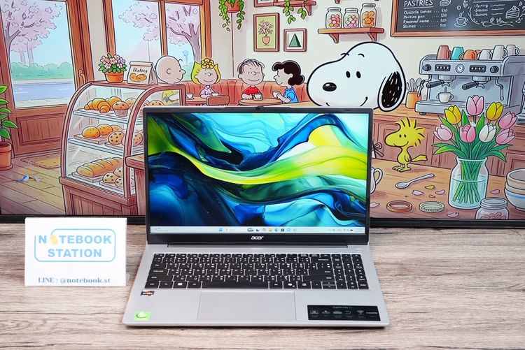 Acer Aspire Lite 15 Ryzen5-7430U Ram16 SSD512 15.6 FHD IPS สเปคทำงานรุ่นใหม่ ตัวเครื่องดีไซน์สวยเรียบหรูบางเบา มีประกันจากศูนย์ถึงปี2027 ราค รูปที่ 2