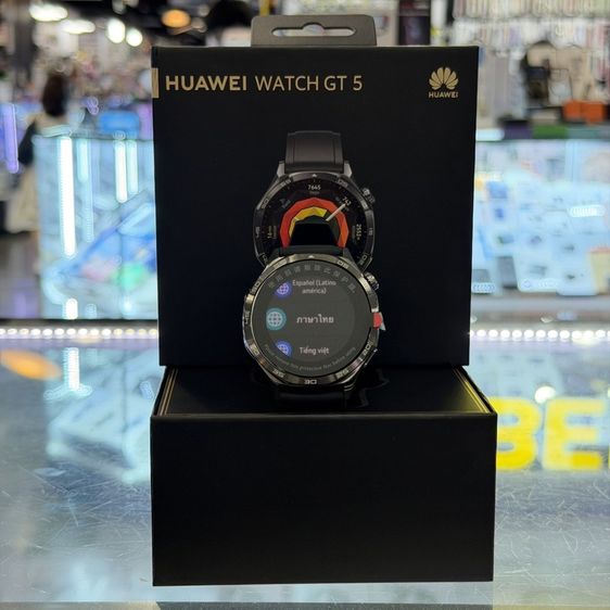 Huawei Watch GT5 สีดำ เครื่องศูนย์ ตัวเรือนสแตนเลส ขนาด46mm. สภาพสวยมากๆ สมาร์ทวอทช์ฟังชั่นเยอะ ใช้งานดีเยี่ยม ครบยกกล่อง❤️❤️