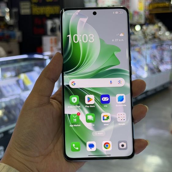 OPPO Reno11 5G สีเขียว เครื่องศูนย์ สภาพสวยมาก จอ6.7นิ้ว แรม12รอม256 Dimensity7050 กล้อง50ล้าน(3ตัว)🔥🔥