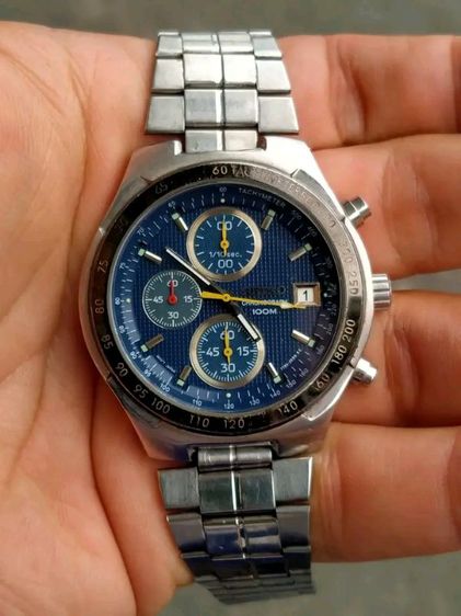 น้ำเงิน นาฬิกา Seiko ถ่านสภาพดี เดินดี ใช้งานปกติ