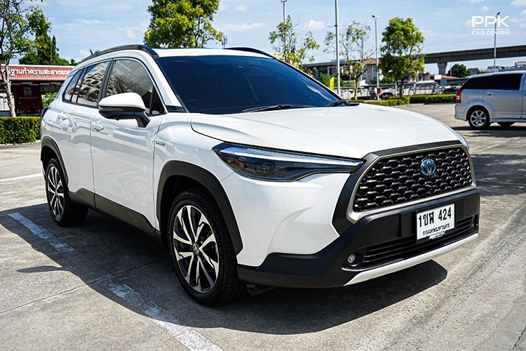 Toyota Corolla Cross 2021 1.8 Hybrid Premium Safety Utility-car ไฮบริด ไม่ติดแก๊ส เกียร์อัตโนมัติ ขาว รูปที่ 3