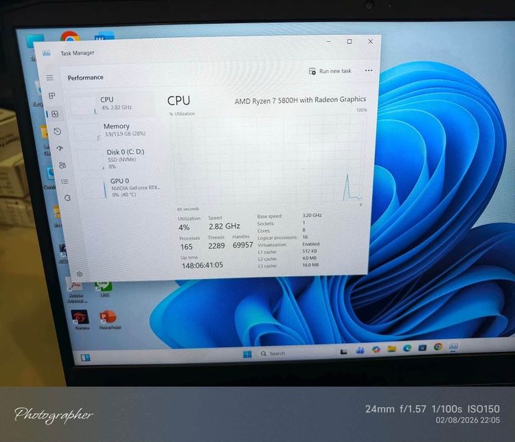 Notebook Lenovo IdeaPad Gaming 3 15ACH6-82K20019TA การ์ดจอ RTX3050 Ti ทำงาน เล่นเกม อื่นๆ ลื่นมาก สอบถามได้คัฟ รูปที่ 7
