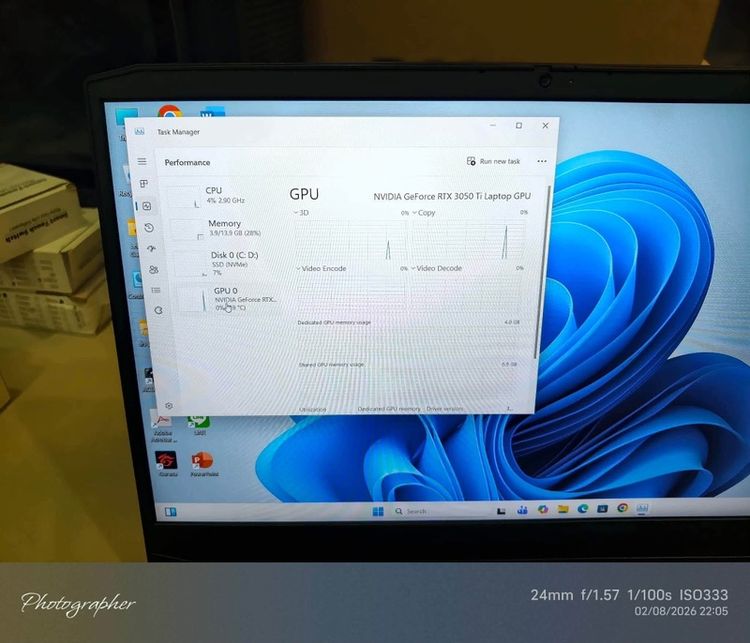 Notebook Lenovo IdeaPad Gaming 3 15ACH6-82K20019TA การ์ดจอ RTX3050 Ti ทำงาน เล่นเกม อื่นๆ ลื่นมาก สอบถามได้คัฟ รูปที่ 8