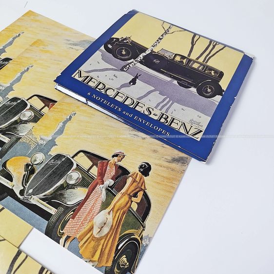 Classic Mercedes-Benz Fiat 1934 Cars Notelets Envelopes 6 ใบครบชุด เซ็ตการ์ดการ์ดอวยพรพร้อมซองสไตล์เรโทร งานสะสมพิมพ์ปี 1997 โดย Studi รูปที่ 4