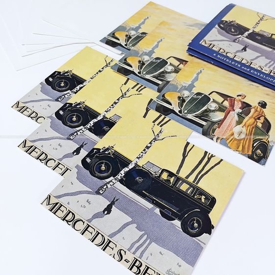 Classic Mercedes-Benz Fiat 1934 Cars Notelets Envelopes 6 ใบครบชุด เซ็ตการ์ดการ์ดอวยพรพร้อมซองสไตล์เรโทร งานสะสมพิมพ์ปี 1997 โดย Studi รูปที่ 3