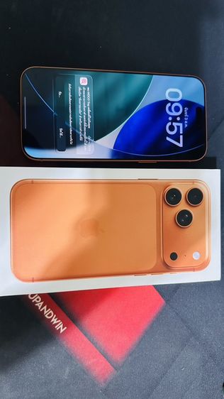 IPhone 17 promax สีส้ม 256g อายุใช้งาน 1 วัน สภาพสมบูรณ์ 100% อุปกรณ์ครบ