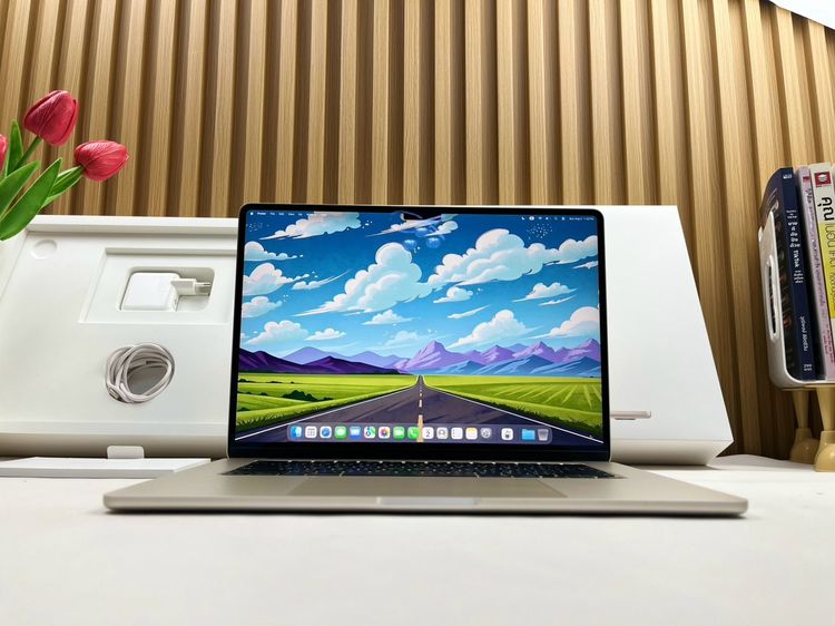 แมค โอเอส 16 กิกะไบต์ อื่นๆ ใช่ MacBook Air 15-inch M4 2025 Ram16GB SSD256GB Starlight Apple Care 8 June 2027