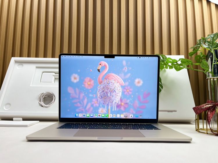 แมค โอเอส 16 กิกะไบต์ อื่นๆ ใช่ MacBook Air 15-inch M4 2025 Ram16GB SSD256GB Starlight Apple Care 8 June 2027