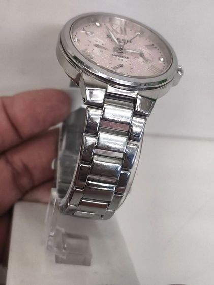 Casio Sheen SHE-3517D กระจก Sapphire สายสเตนเลส หน้าปัดขาว รูปที่ 12