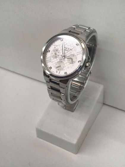 Casio Sheen SHE-3517D กระจก Sapphire สายสเตนเลส หน้าปัดขาว รูปที่ 7
