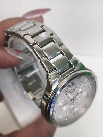 Casio Sheen SHE-3517D กระจก Sapphire สายสเตนเลส หน้าปัดขาว รูปที่ 13
