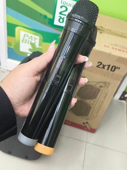 HOMEMAX AC-80WKP ลําโพงลาก 2x10 นิ้ว พร้อมไมค์ไร้สาย 2 ตัว ไฟ LED Bluetooth รูปที่ 13