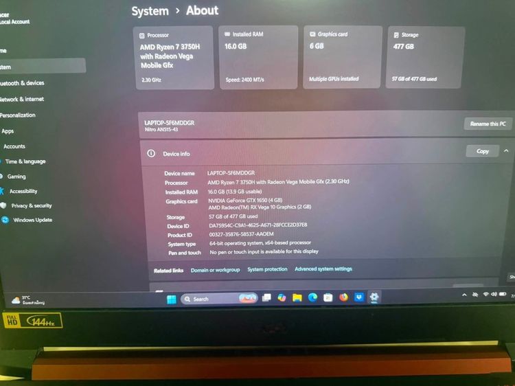 Notebook Acer Nitro 5 AN515-R0T3 รูปที่ 3