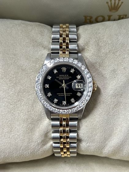 Rolex lady 69173 หน้าดำ กล่อง ใบครบ