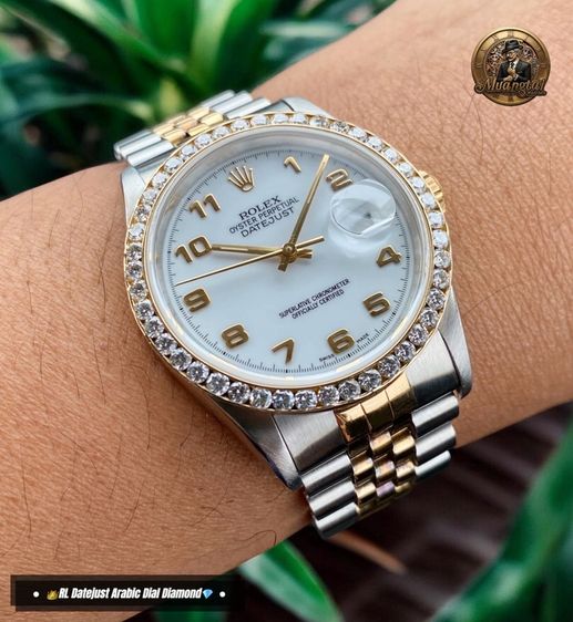 Rolex Datejust 16233 Original Arabic Tile White Dial Automatic Cal.3135 Swiss Jubille 18k&Steel รูปที่ 16