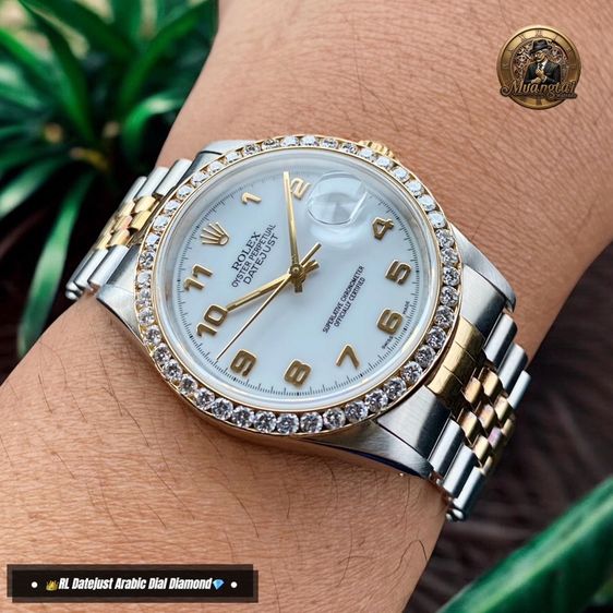 Rolex Datejust 16233 Original Arabic Tile White Dial Automatic Cal.3135 Swiss Jubille 18k&Steel รูปที่ 4
