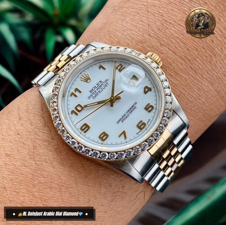 Rolex Datejust 16233 Original Arabic Tile White Dial Automatic Cal.3135 Swiss Jubille 18k&Steel รูปที่ 3