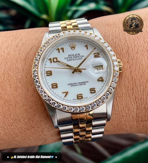 Rolex Datejust 16233 Original Arabic Tile White Dial Automatic Cal.3135 Swiss Jubille 18k&Steel รูปที่ 5