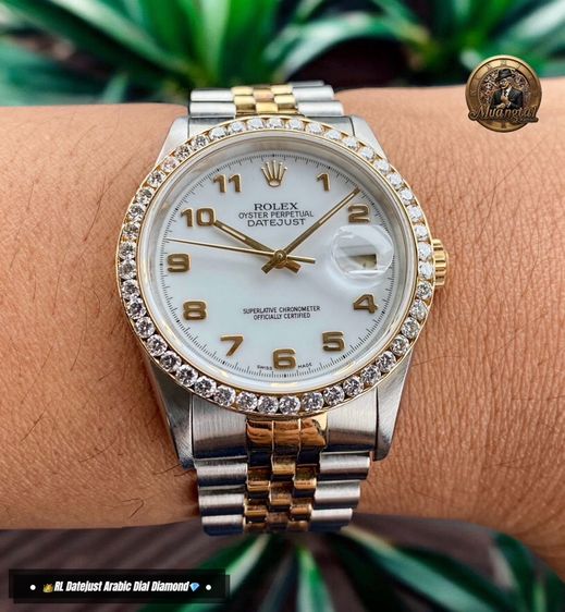 Rolex Datejust 16233 Original Arabic Tile White Dial Automatic Cal.3135 Swiss Jubille 18k&Steel รูปที่ 2