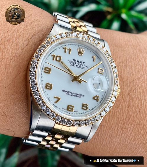 Rolex Datejust 16233 Original Arabic Tile White Dial Automatic Cal.3135 Swiss Jubille 18k&Steel รูปที่ 8