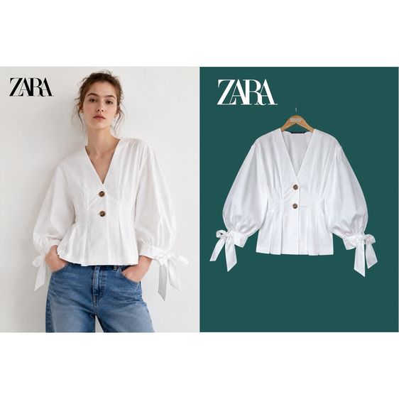 อื่นๆ เสื้อเชิ้ตและเสื้อผู้หญิง อื่นๆ แขนยาว Zara อก38“