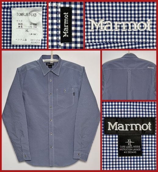 L ฟ้า แขนยาว ⚠️ของใหม่‼️เสื้อเชิ้ต Marmot ของแท้ แบรนด์ OUTDOOR ชั้นนำราคาแพง