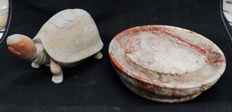75476-เต่าหินแกะพร้อมถาด  ตัวใหญ่ ขนาดเต่า 7.5x4 สูง'3.5 นิ้ว ขนาดถาด 7.5 สูง 2 นิ้ว บูชาหน้าห้างร้าน ตั้งโต๊ะทำงาน เป็นศิริมงคล เรียกโชคลาภ รูปที่ 16