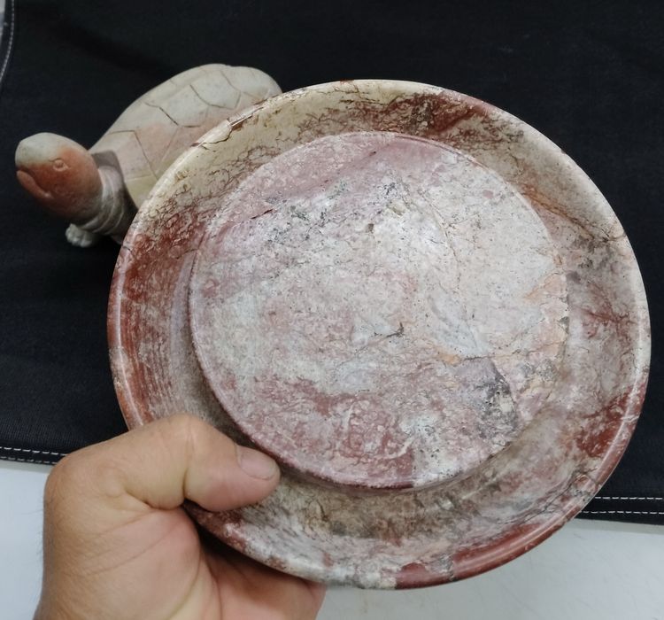 75476-เต่าหินแกะพร้อมถาด  ตัวใหญ่ ขนาดเต่า 7.5x4 สูง'3.5 นิ้ว ขนาดถาด 7.5 สูง 2 นิ้ว บูชาหน้าห้างร้าน ตั้งโต๊ะทำงาน เป็นศิริมงคล เรียกโชคลาภ รูปที่ 8