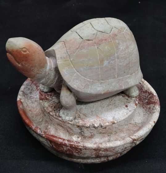 75476-เต่าหินแกะพร้อมถาด  ตัวใหญ่ ขนาดเต่า 7.5x4 สูง'3.5 นิ้ว ขนาดถาด 7.5 สูง 2 นิ้ว บูชาหน้าห้างร้าน ตั้งโต๊ะทำงาน เป็นศิริมงคล เรียกโชคลาภ รูปที่ 2